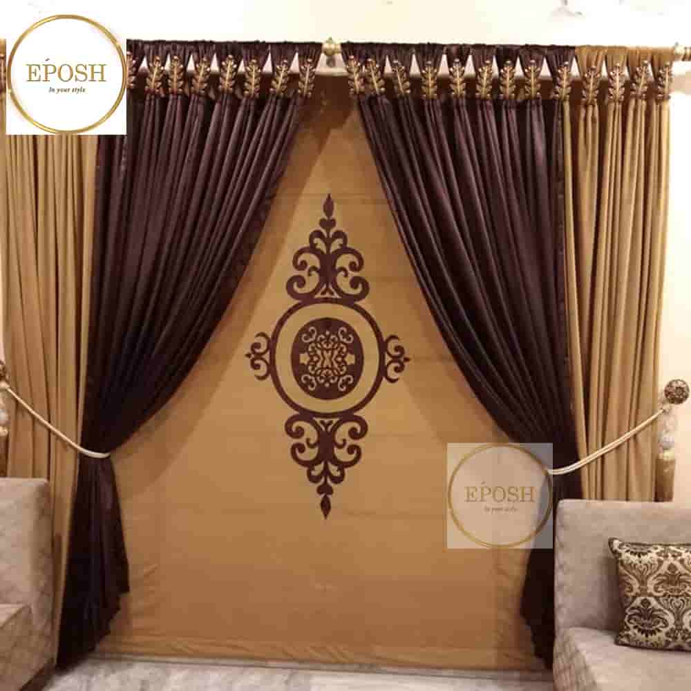 PREMIUM VELVET CURTAINS AND BLIND -034