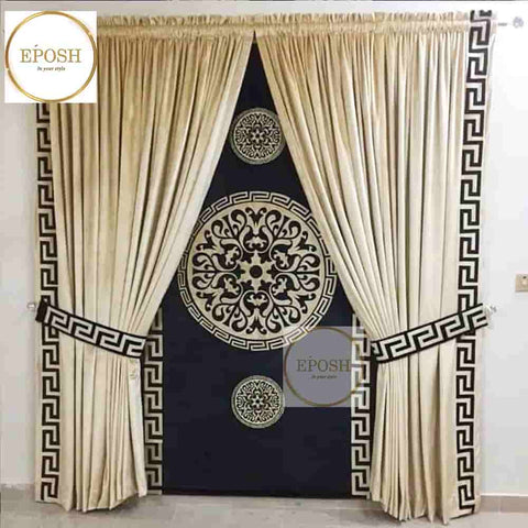 PREMIUM VELVET CURTAINS AND BLIND -035