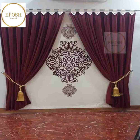 PREMIUM VELVET CURTAINS AND BLIND -036