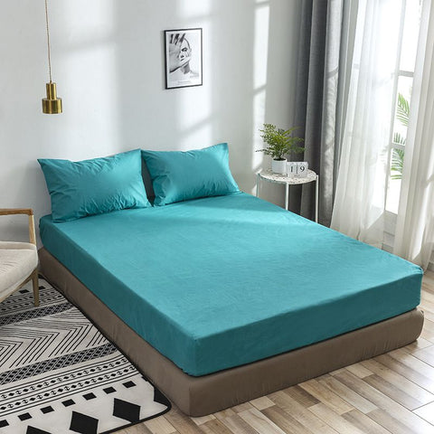 Rich Cotton Fitted Sheet with Pillow covers - Zinc