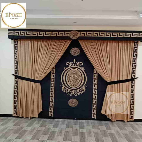 PREMIUM VELVET CURTAINS AND BLIND -043
