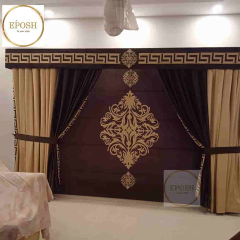 PREMIUM VELVET CURTAINS AND BLIND -045