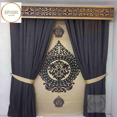PREMIUM VELVET CURTAINS AND BLIND -051