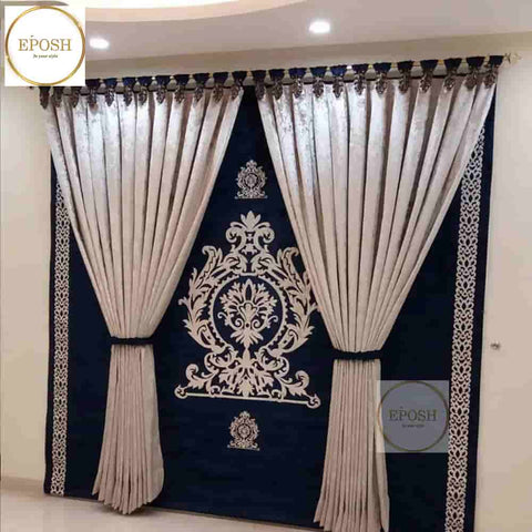 PREMIUM VELVET CURTAINS AND BLIND -053
