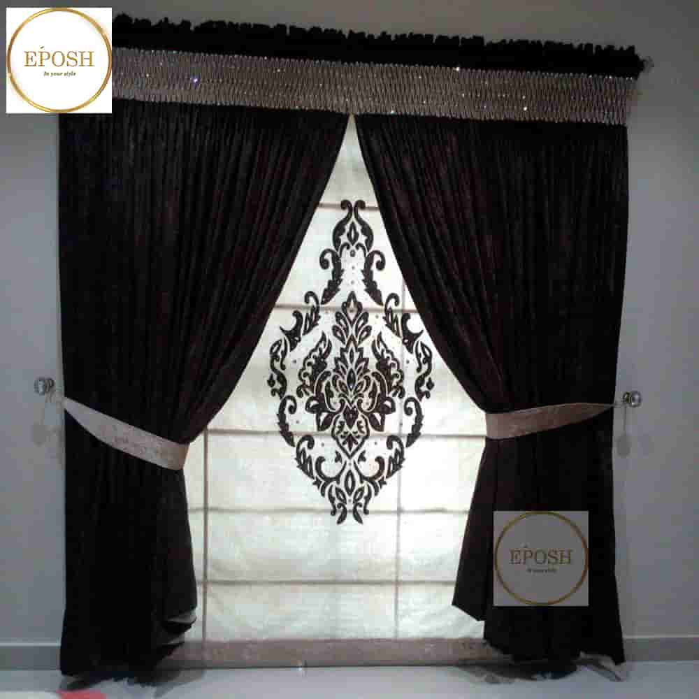 PREMIUM VELVET CURTAINS AND BLIND -054