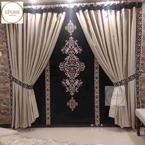 PREMIUM VELVET CURTAINS AND BLIND -056