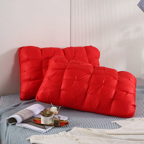 Pack of 2 Filled Pintucks Decorative Pillows - Blood Red