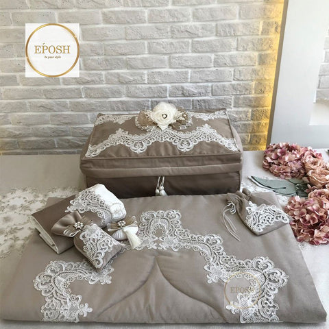 Islamic Prayer Mat set - Coffee Grey