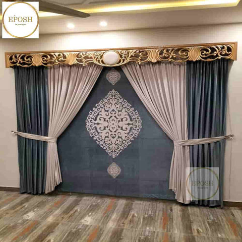 PREMIUM VELVET CURTAINS AND BLIND -065