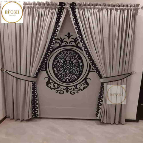 PREMIUM VELVET CURTAINS AND BLIND -068
