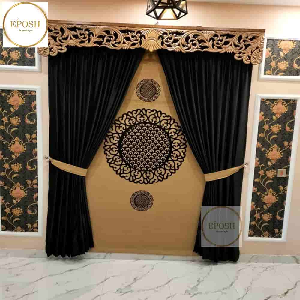 PREMIUM VELVET CURTAINS AND BLIND -069