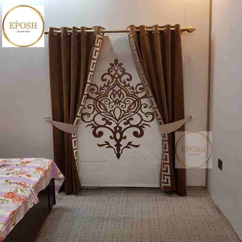 PREMIUM VELVET CURTAINS AND BLIND -072