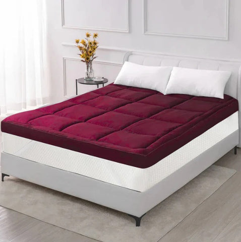 Luxury Premium Mattress Topper - Maroon