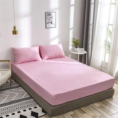 Rich Cotton Fitted Sheet with Pillow covers - Baby Pink