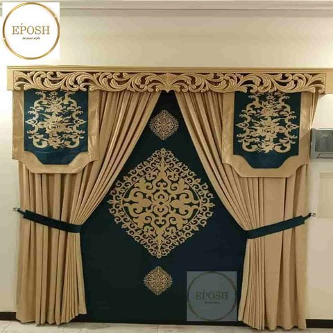 PREMIUM VELVET CURTAINS AND BLIND -084