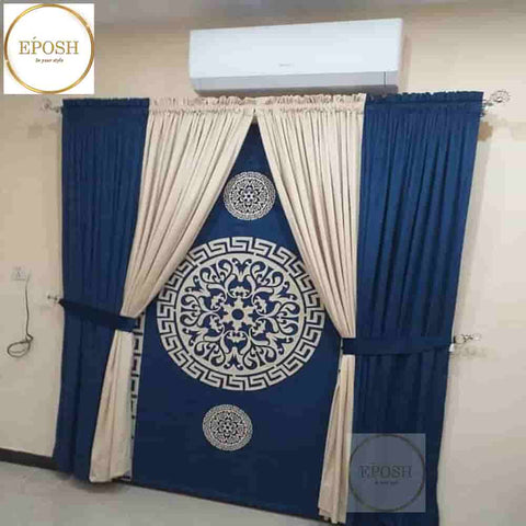 PREMIUM VELVET CURTAINS AND BLIND -086