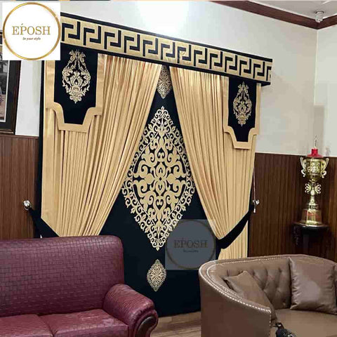 PREMIUM VELVET CURTAINS AND BLIND -090