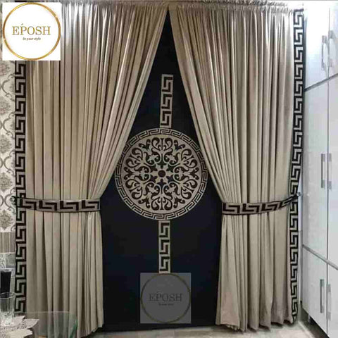 PREMIUM VELVET CURTAINS AND BLIND -094