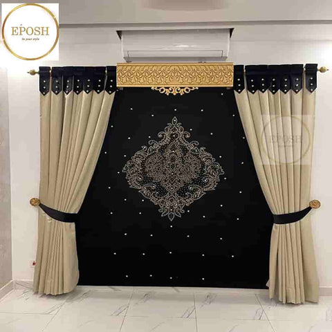 PREMIUM VELVET CURTAINS AND BLIND -095