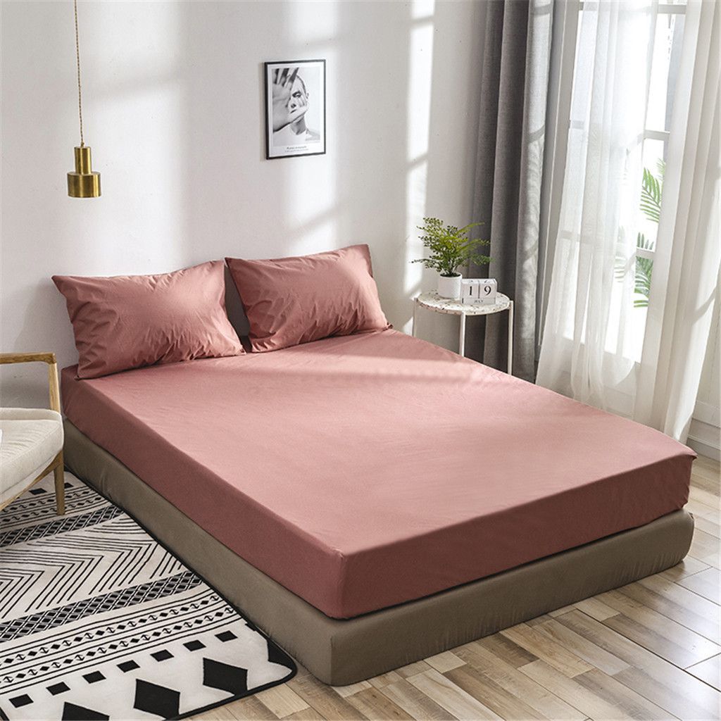 Rich Cotton Fitted Sheet with Pillow covers - Candy Pink