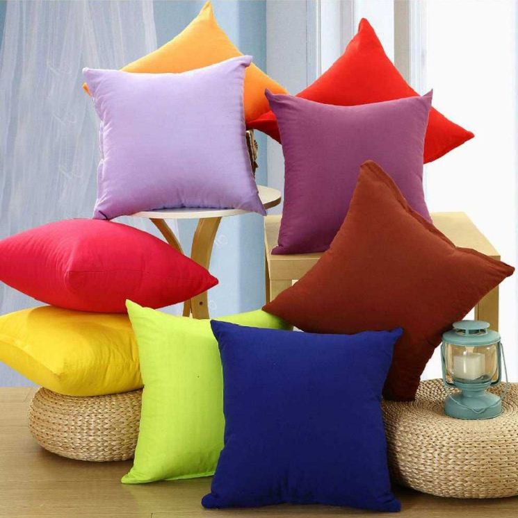 Pack of 9 of Plain Dyed Cushions - Multi Colors