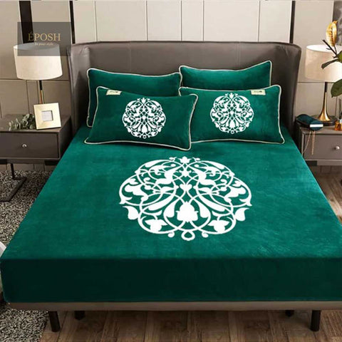 Velvet Embossed Spread Sheet - Green