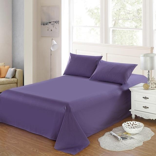 Rich Cotton Plain Bedsheet Set - Purple
