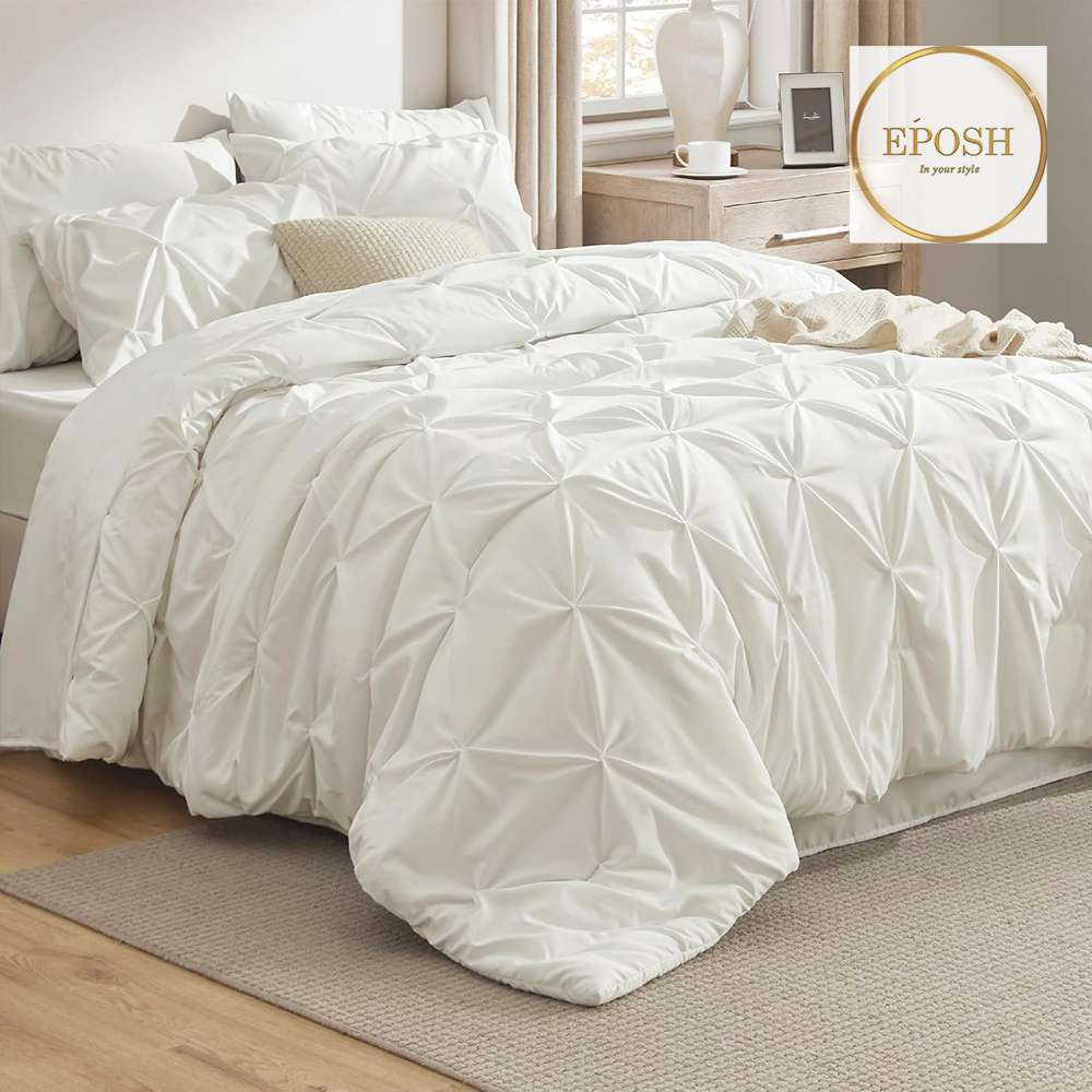 Diamond Pintucks Duvet Set - Ivory