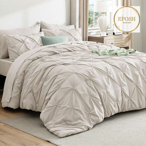 Diamond Pintucks Duvet Set - Linen