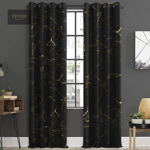 Premium Velvet Sprinkle Curtains - Black