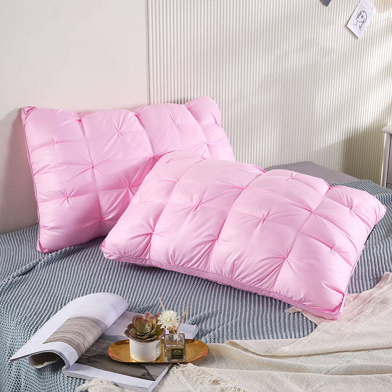 Pack of 2 Filled Pintucks Decorative Pillows - Baby Pink