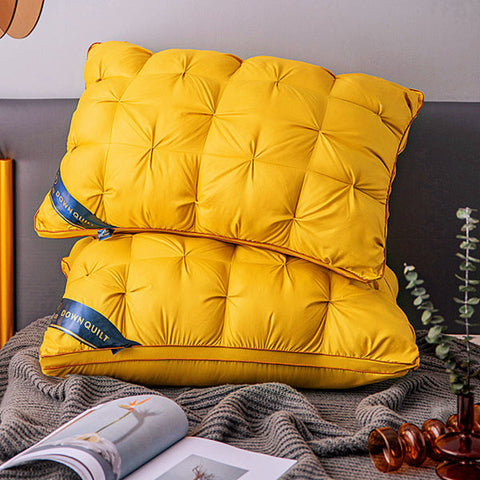 Pack of 2 Filled Pintucks Decorative Pillows - Yellow