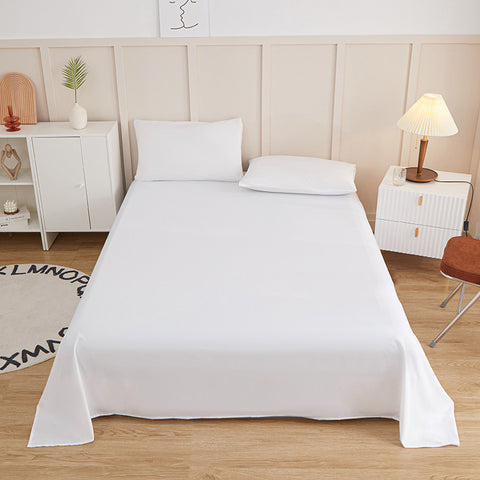 Rich Cotton Plain Bedsheet Set - White