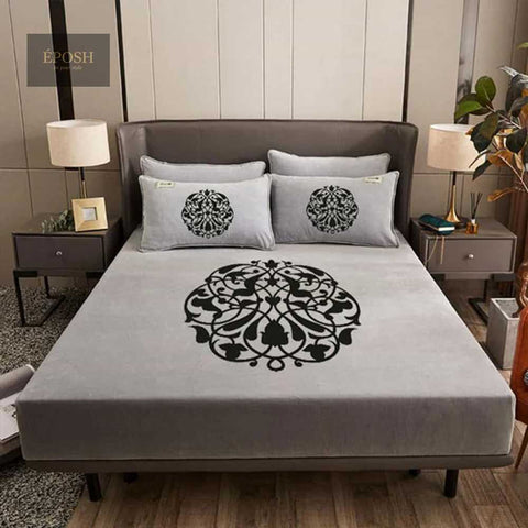 Velvet Embossed Spread Sheet - Grey