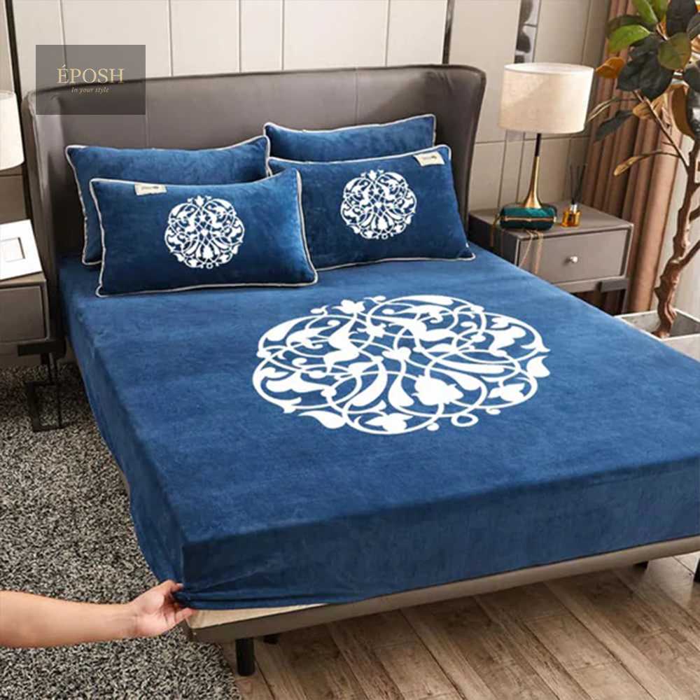 Velvet Embossed Spread Sheet - Blue
