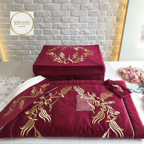 Islamic Prayer Mat set - Maroon