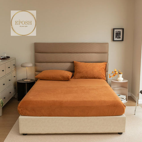 Velvet Fitted Sheet - Rust