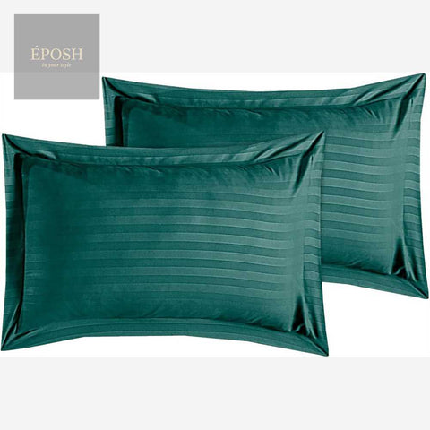 Luxury Satin Stripe Duvet Set - Teal