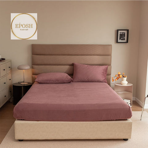 Velvet Fitted Sheet - Tea Pink