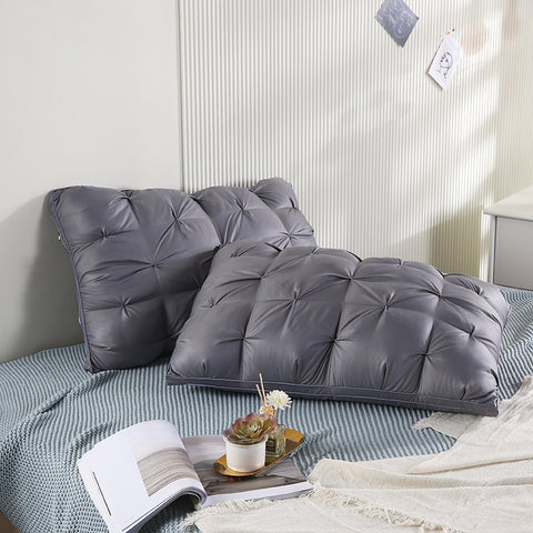 Pack of 2 Filled Pintucks Decorative Pillows - Dark Grey