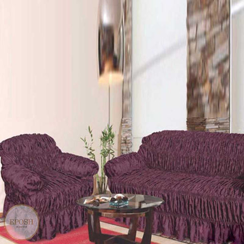 Turkish Silk Sofa Covers  -  Plum