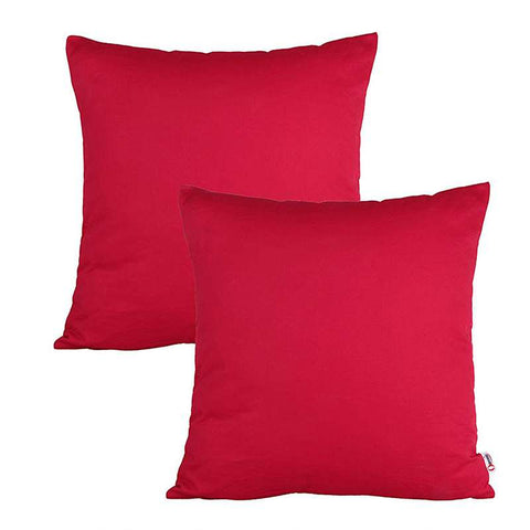 Pack of 2 of Plain Dyed Cushions - Red