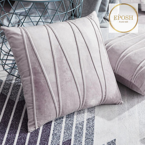 Pack of 2 Velvet Decorative Square Cushion-Light Purple