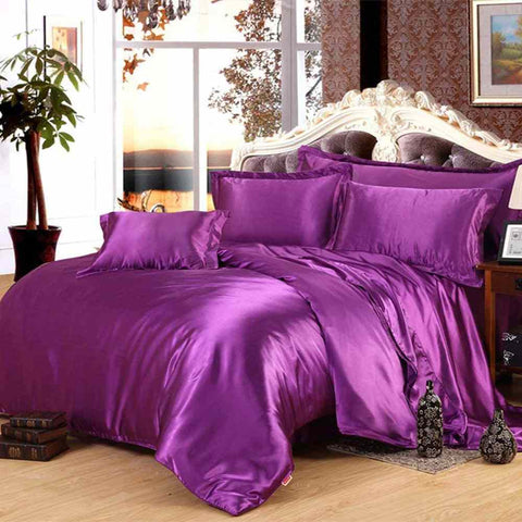 Pure Silk Duvet Set - Purple