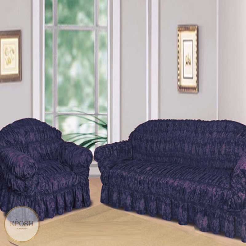 Turkish Silk Sofa Covers  -  Navy Blue
