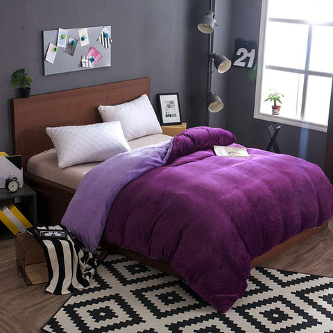 Velvet Quilt-Dark Purple/Light Purple