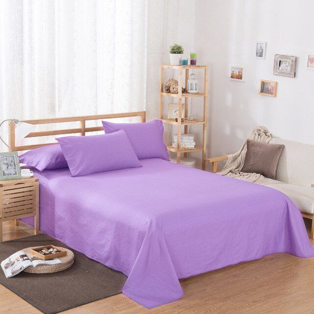 Rich Cotton Plain Bedsheet Set - Light Purple