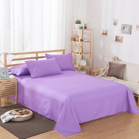 Rich Cotton Plain Bedsheet Set - Light Purple