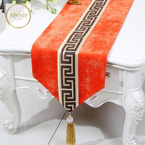 Splendid Velvet Table Runner  Orange