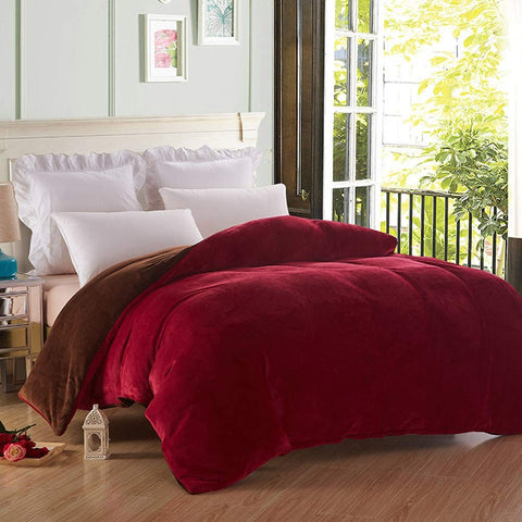 Velvet Quilt-Maroon/Brown
